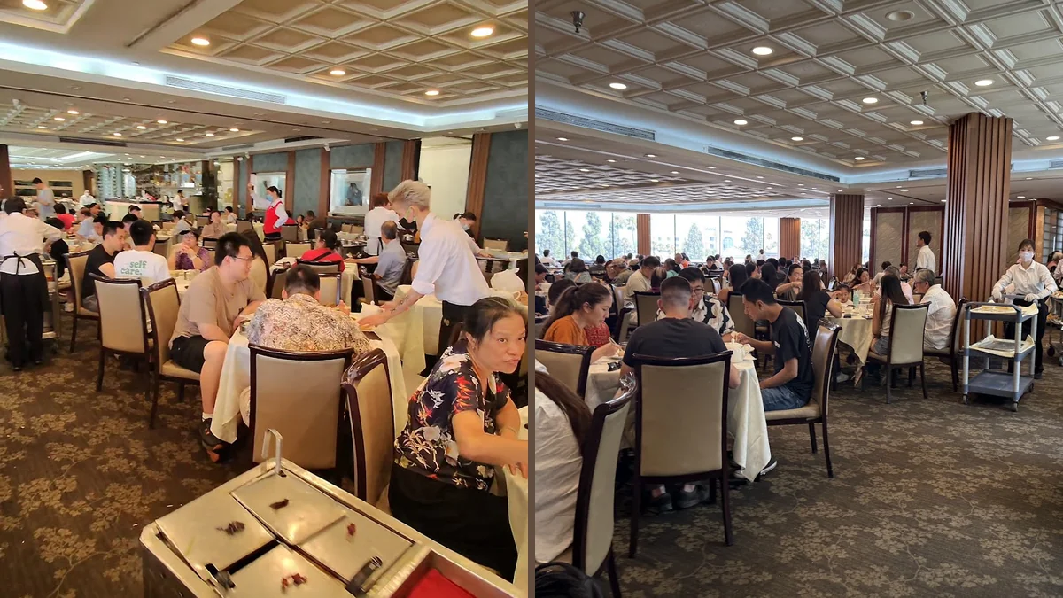 Seafood dishes served in a casual dining room.